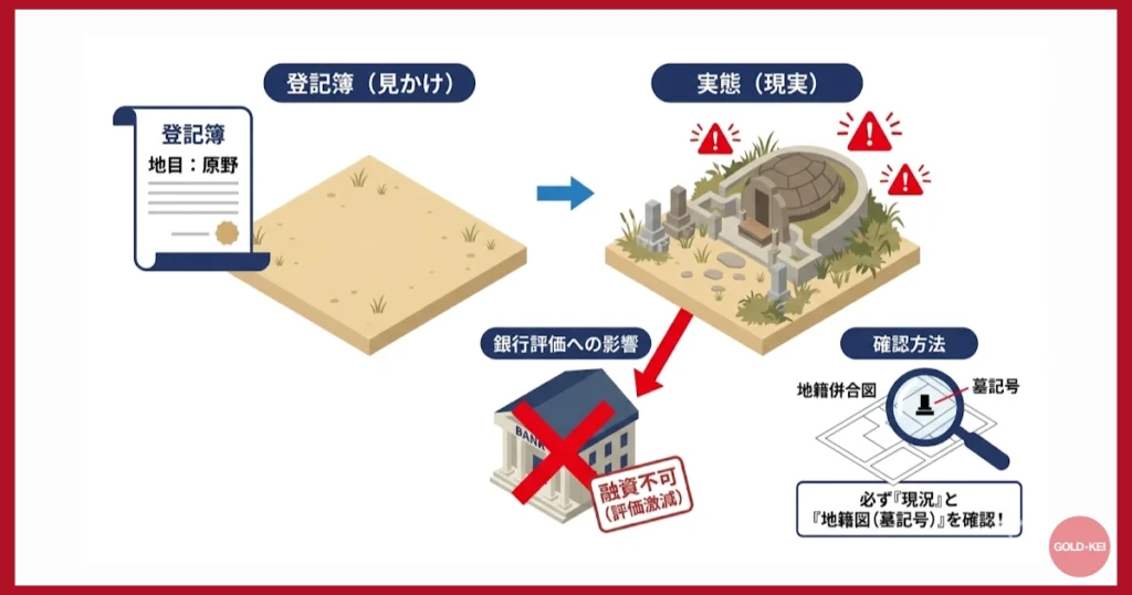 登記簿には載らない？地目「墓地」の罠と銀行評価