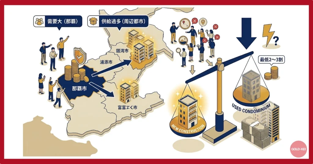 那覇市に一点集中している