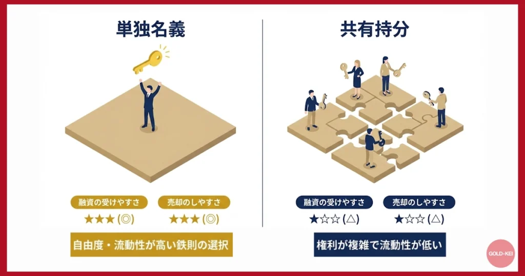「単独名義」と「共有持分」の違いと選び方