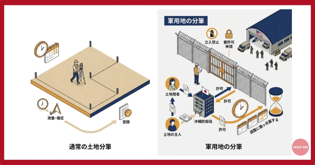 分筆の定義と軍用地ならではの特殊性