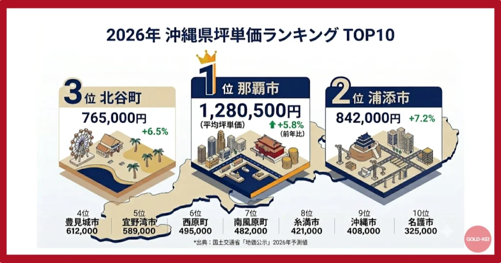 沖縄の坪単価ランキング