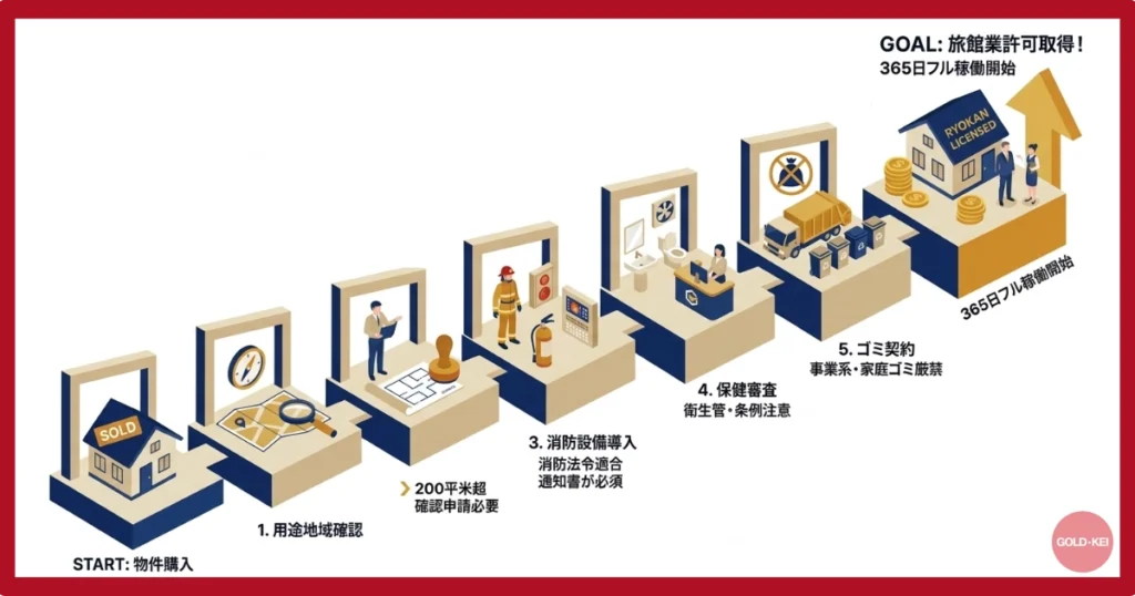 旅館業許可取得のための5つのハードル
