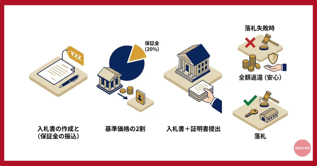 入札書の作成と保証金の振込