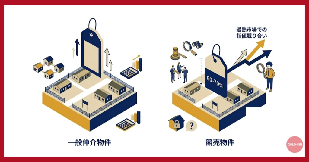 仲介物件と競売物件の価格差（売却基準価格の決まり方）