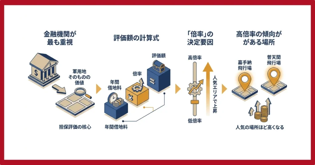 軍用地の評価額と担保価値