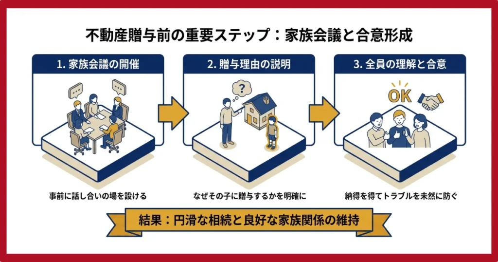 生前贈与の際には家族会議で揉めないようにするのが大切