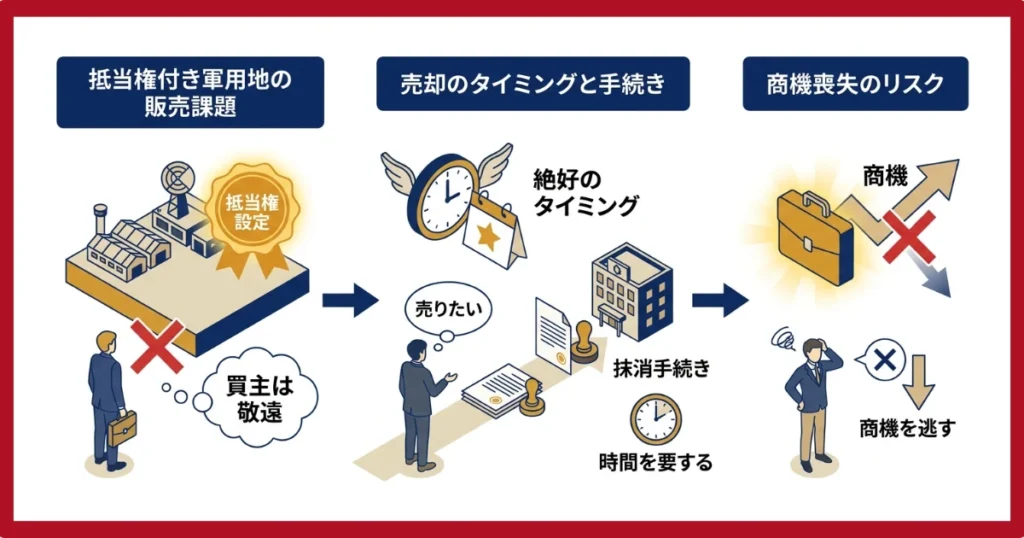 抵当権が残ったままの軍用地を買いたい人は少ない