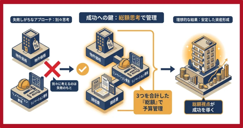 物件価格+リノベーション費用で予算を考えるのが大切