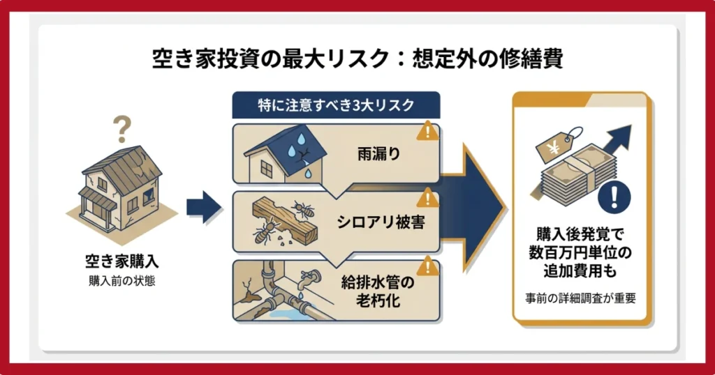 空き家投資は修繕費がかかるリスクも