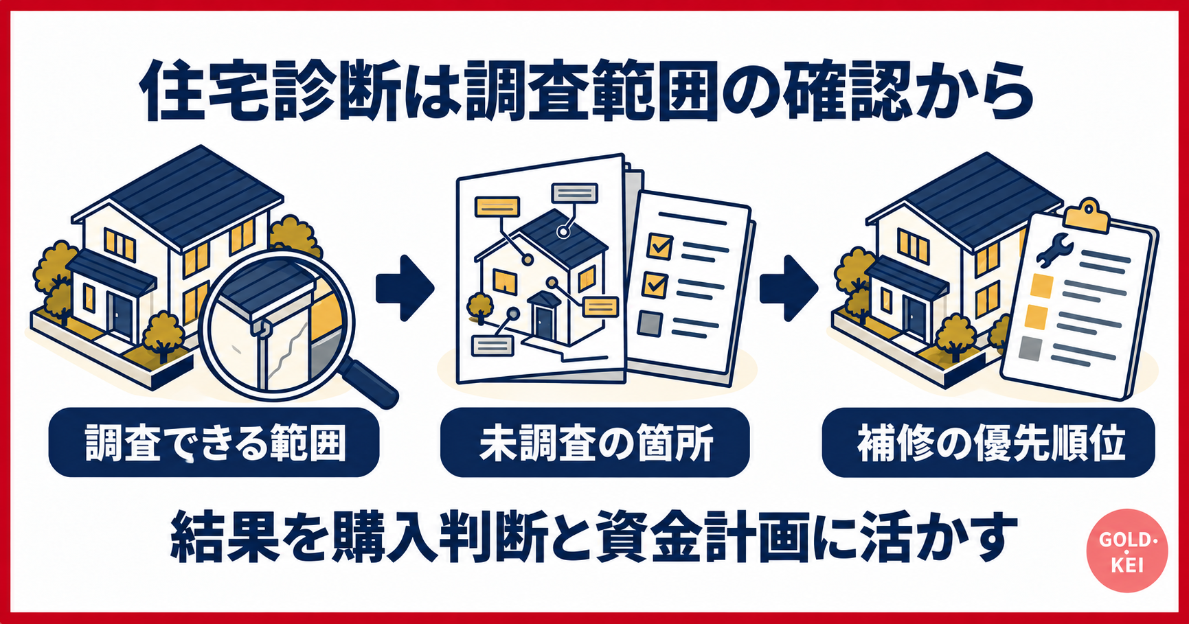 住宅診断で確認する調査範囲・未調査箇所・補修の優先順位